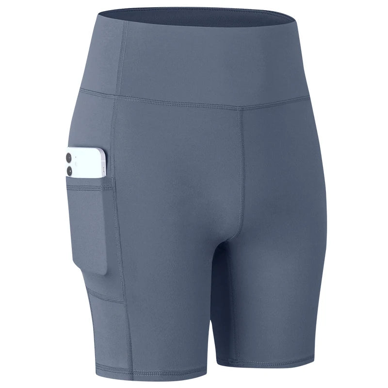 High Waist Yoga Shorts with Pockets