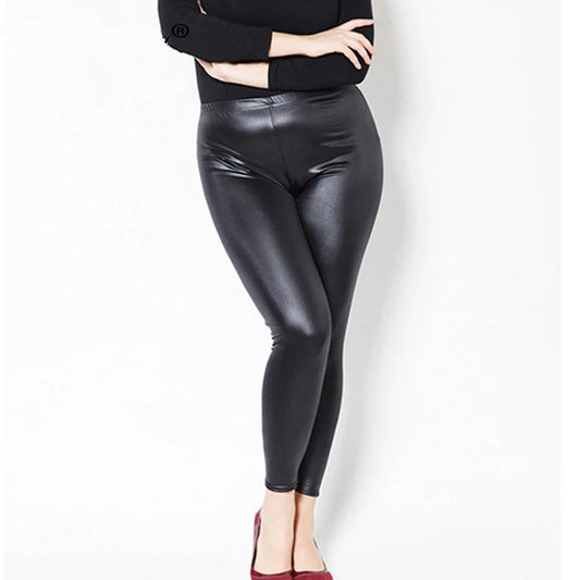 Black High Waist Faux Leather Leggings