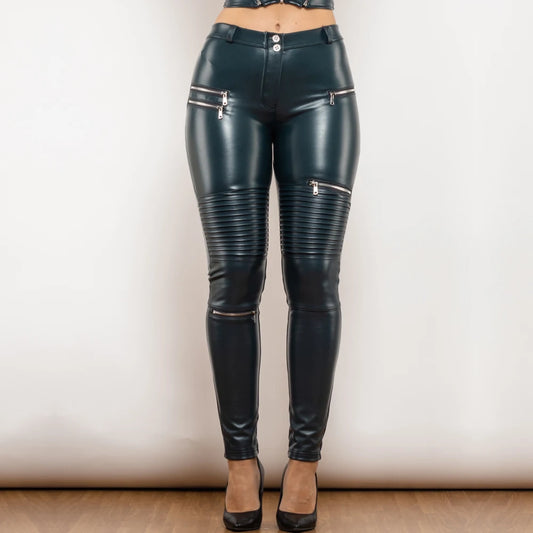 Punk Rock Low Waist Leather Leggings